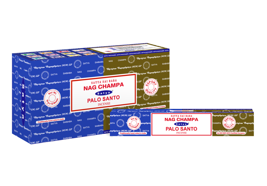 Encens Satya Nag Champa et Palo Santo 16g chez Arabesk