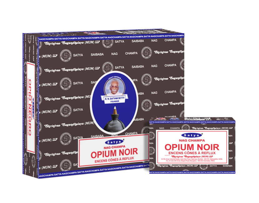Cônes Backflow Satya Black Opium 12pcs chez Arabesk