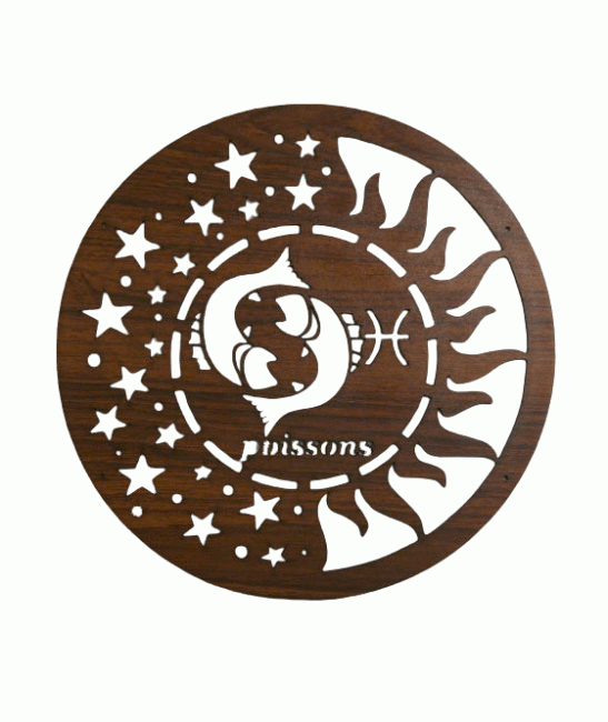 Panneau Aimanté  en Bois Astro Poisson 18cm pour HMD999 chez Arabesk