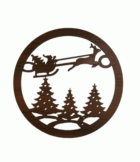 Panneau Aimanté  en Bois Traineau Hiver 18cm pour HMD999 chez Arabesk