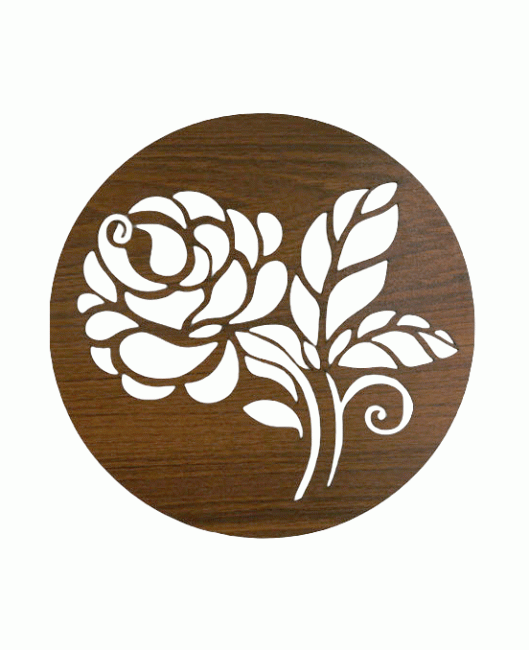 Panneau Aimanté  en Bois Fleur Feuille 18cm pour HMD999 chez Arabesk