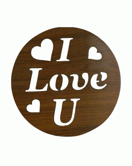 Panneau Aimanté  en Bois I Love U 18cm pour HMD999 chez Arabesk