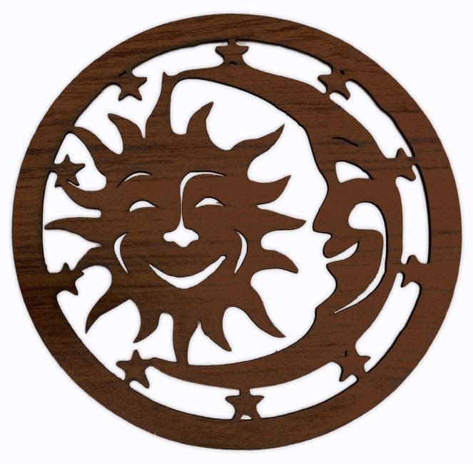 Panneau aimanté en bois Soleil et Lune 18cm pour HMD999 chez Arabesk