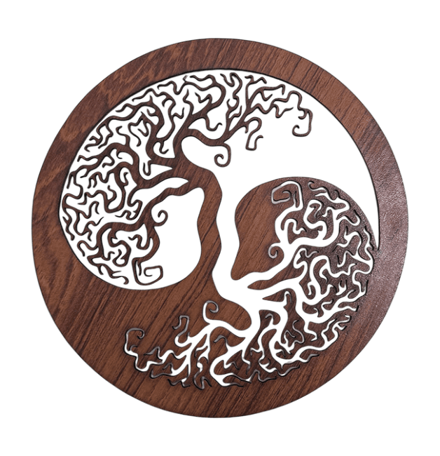 Panneau en Bois Aimanté Arbre de vie Ying Yang 18cm pour HMD999 chez Arabesk