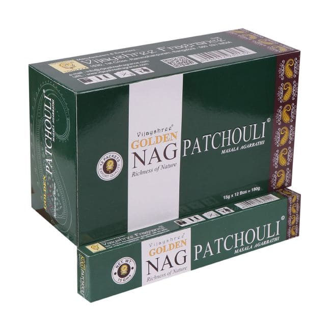 Encens Vijayshree Golden Nag Patchouli 15g chez Arabesk
