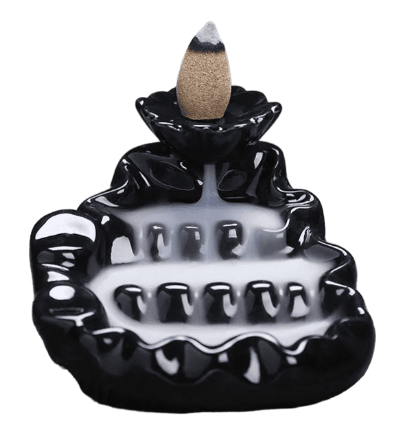 Porte Encens Blackflow Céramique cascade de rivière 10cm chez Arabesk