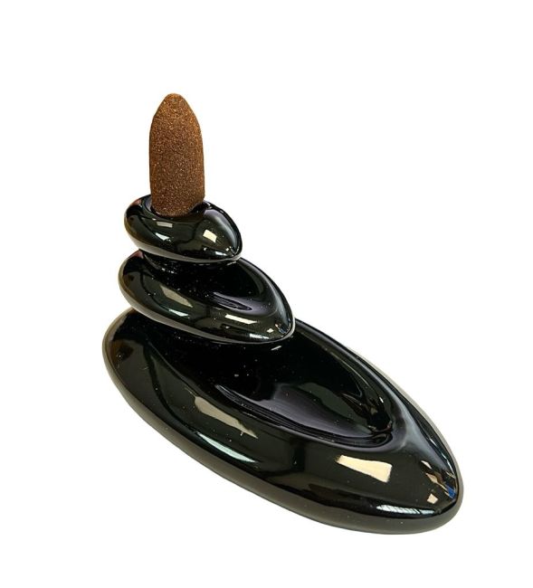 Porte Encens Backflow Céramique Pirogue 13cm chez Arabesk|cz