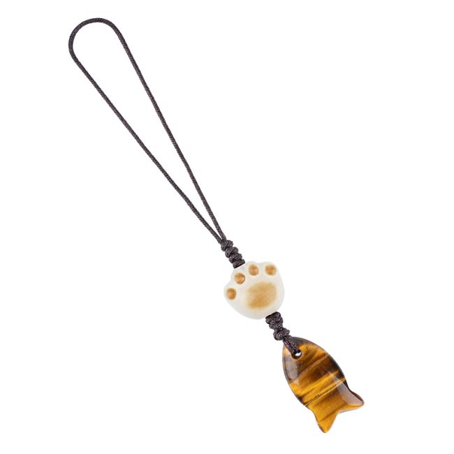 Bijoux de Sac Poisson en Oeil de Tigre A x3 chez Arabesk