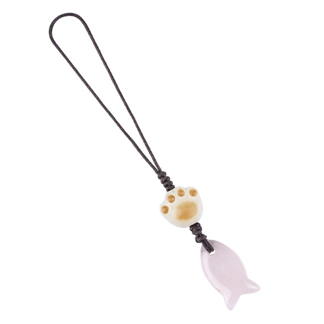 Bijoux de Sac Poisson en Quartz Rose A x3 chez Arabesk