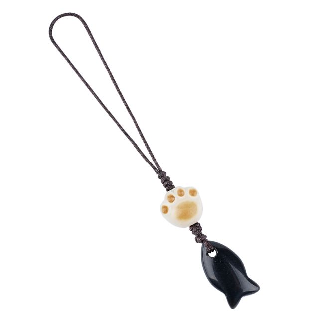 Bijoux de Sac Poisson en Obsidienne Noire A x3 chez Arabesk