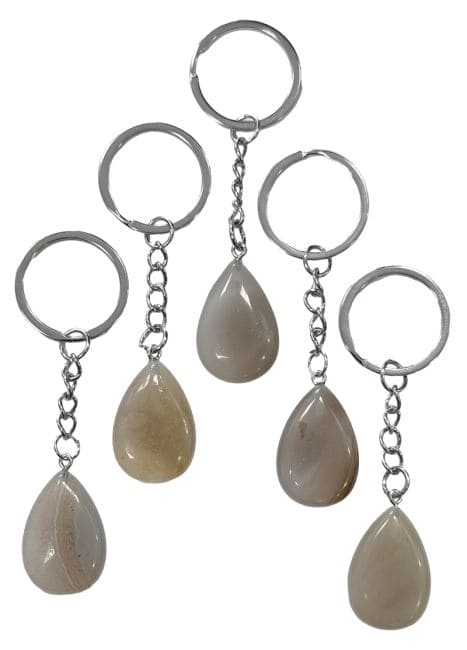 Porte Clés Goutte Agate Grise A 30mm x 5 chez Arabesk