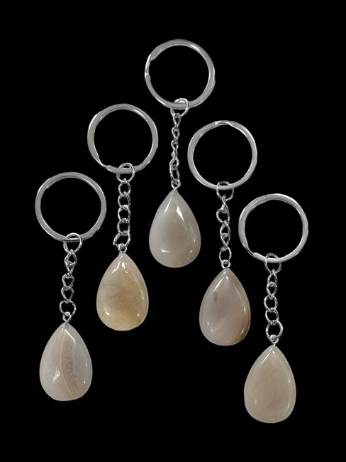 Porte Clés Goutte Agate Grise A 30mm x 5 chez Arabesk|cz