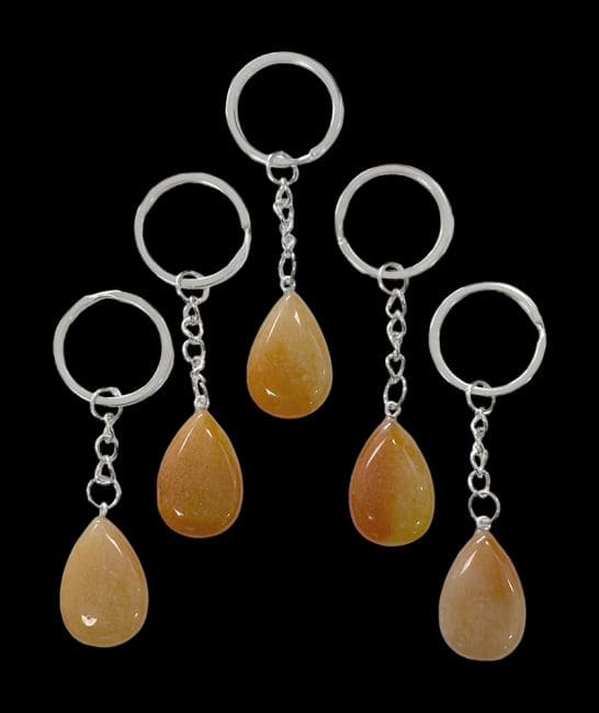 Porte Clés Goutte Aventurine Orange A 30mm x 5 chez Arabesk|cz