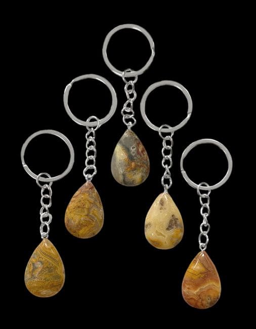 Porte Clés Goutte Agate Crazy Lace 30mm x 5 chez Arabesk|cz