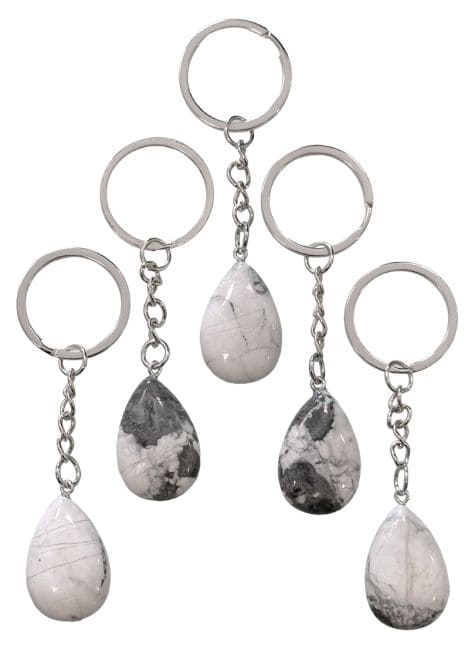 Porte Clés Goutte Howlite A 30mm x 5 chez Arabesk