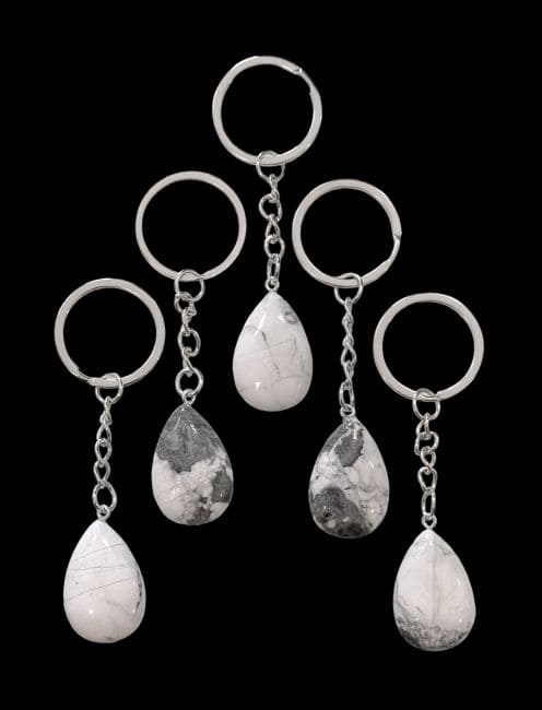 Porte Clés Goutte Howlite A 30mm x 5 chez Arabesk|cz
