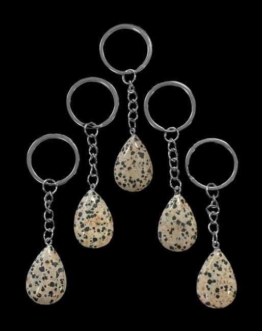 Porte Clés Goutte Jaspe Dalmatien A 30mm x 5 chez Arabesk|cz