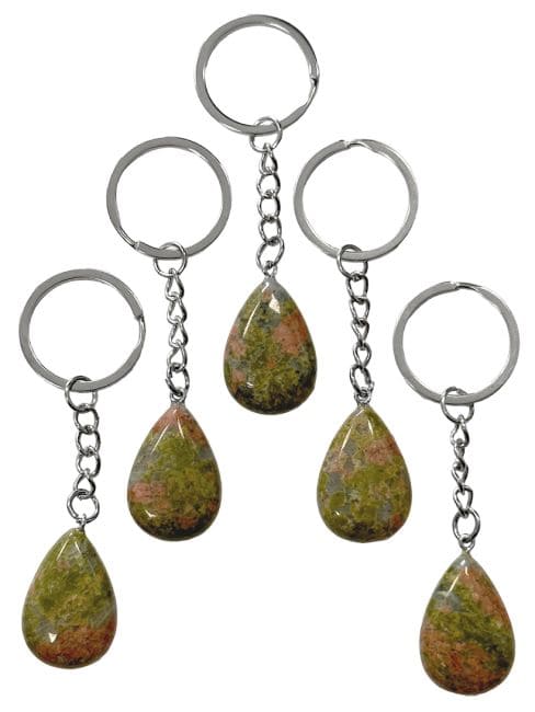Porte Clés Goutte Unakite A 30mm x 5 chez Arabesk
