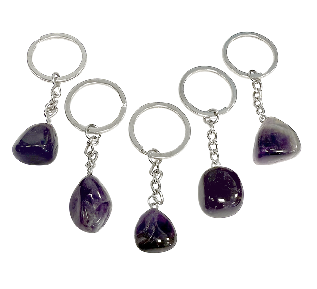 Porte Clés Amethyste A 20-30mm x5 chez Arabesk