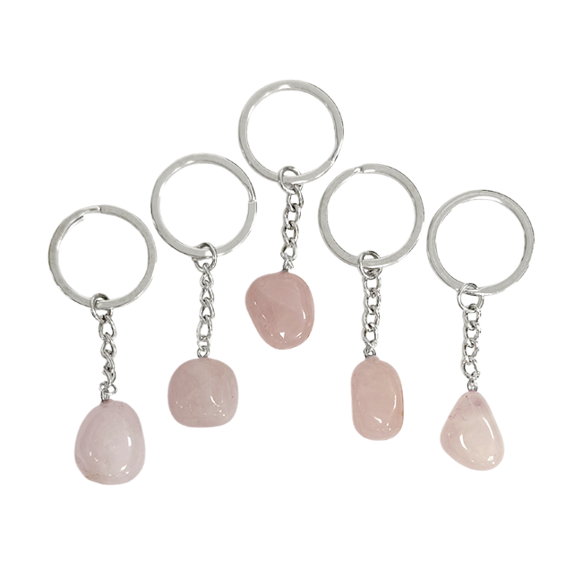 Porte Clés Quartz Rose 30mm x5 chez Arabesk