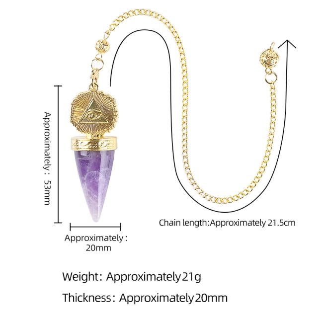 Pendule Divinatoire Cristal de Roche – Œil de la Providence Doré chez Arabesk|cz