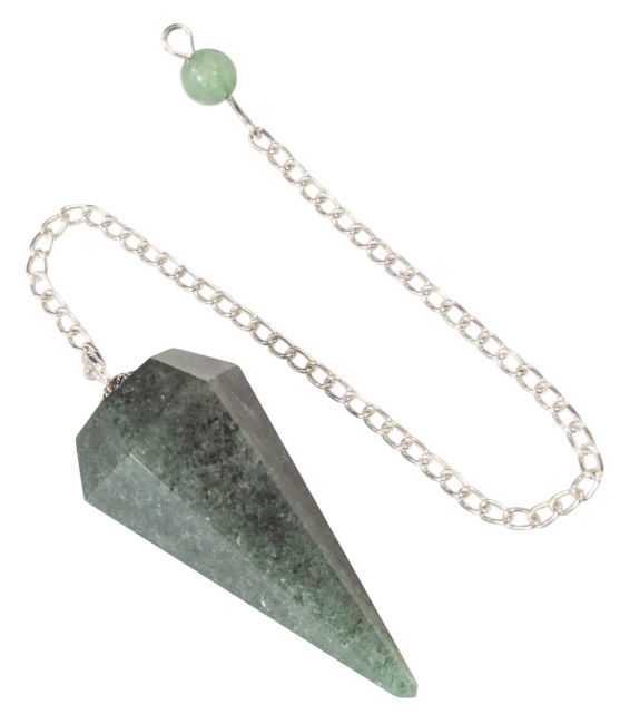 Pendule Aventurine Verte conique 6 faces chez Arabesk