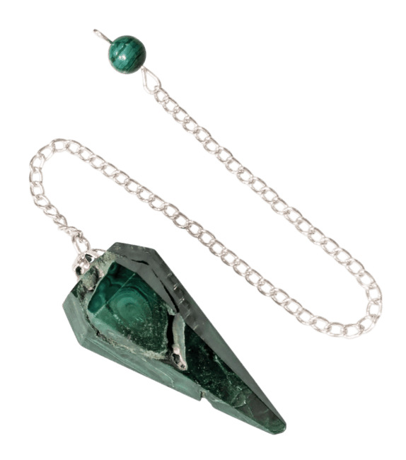 Pendule Malachite conique 6 faces chez Arabesk