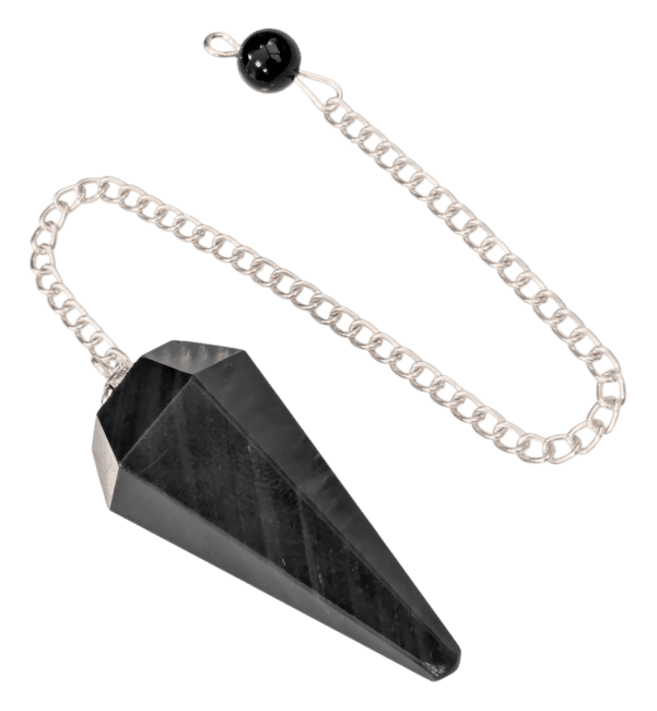 Pendule Obsidienne Oeil Céleste Conique 6 faces chez Arabesk