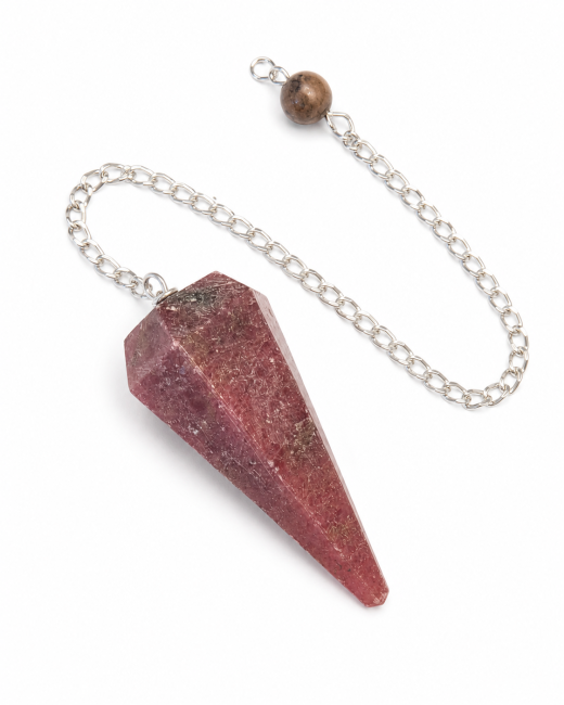 Pendule Rhodonite Conique 6 faces chez Arabesk