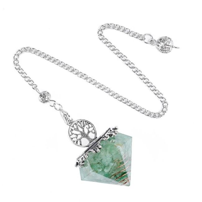 Pendule Orgonite Arbre de Vie Aventurine Verte 6 faces chez Arabesk