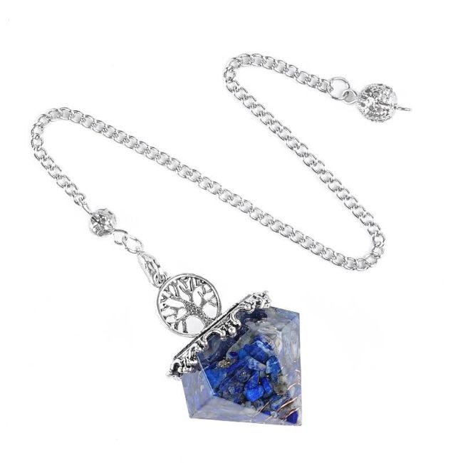 Pendule Orgonite Arbre de Vie Lapis Lazuli 6 faces chez Arabesk