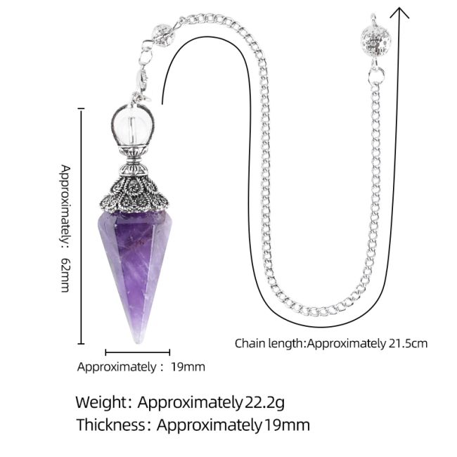 Pendule Amethyste 6 faces & Métal chez Arabesk|cz