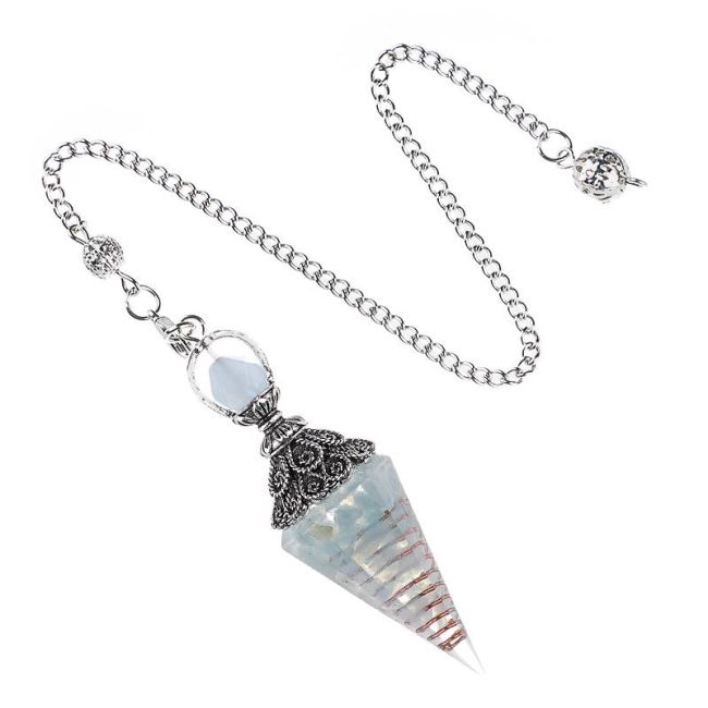 Pendule Orgonite Aigue Marine 6 faces chez Arabesk