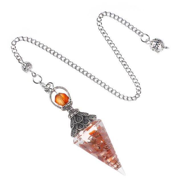 Pendule Orgonite Cornaline 6 faces chez Arabesk