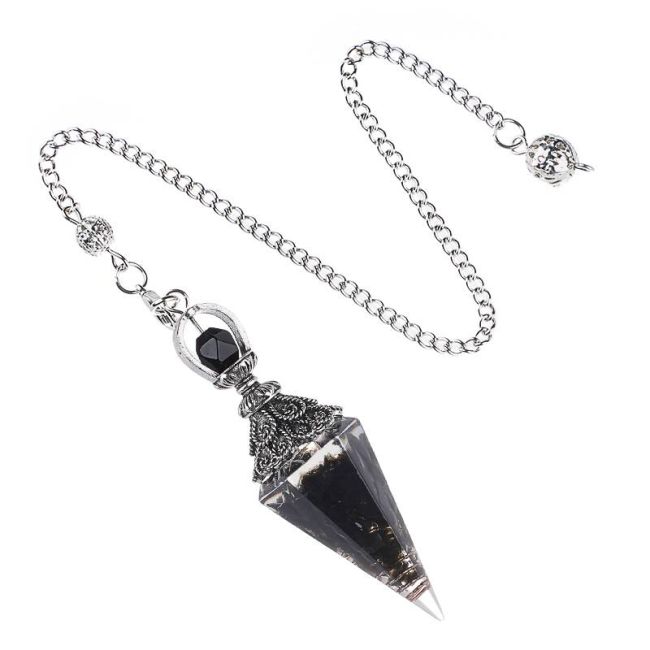 Pendule Orgonite Obsidienne Noire 6 faces chez Arabesk