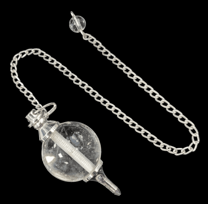 Pendule sphère Cristal de Roche 4cm chez Arabesk|cz