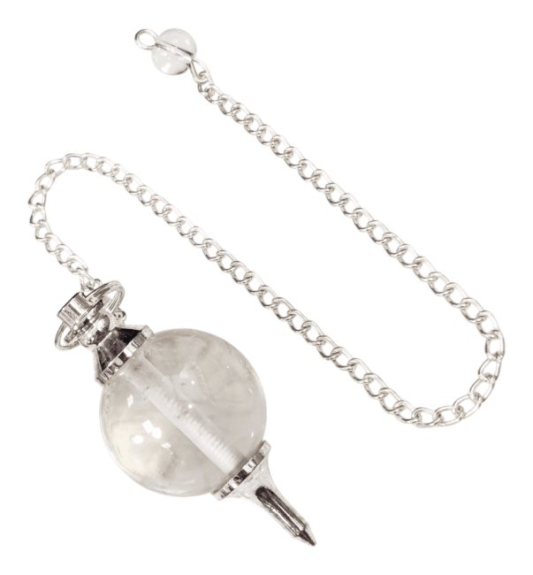 Pendule sphère Cristal de Roche 4cm chez Arabesk