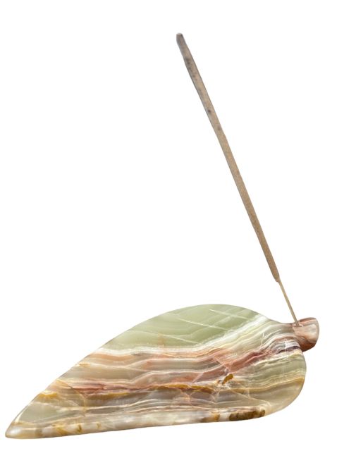 Porte encens pierre onyx 15cm chez Arabesk