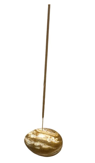 Porte encens œuf pierre Onyx 6.5x4.5cm chez Arabesk