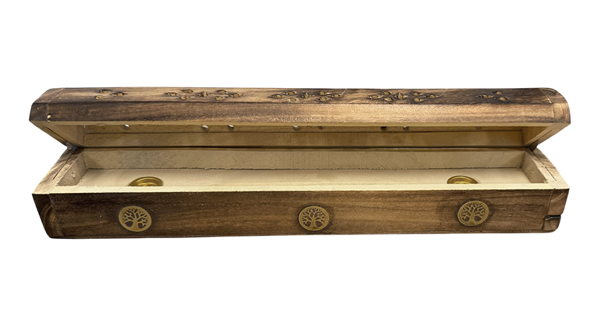 Porte Encens Coffret en Bois de Papri Arbre de Vie 30cm x 2 chez Arabesk|cz