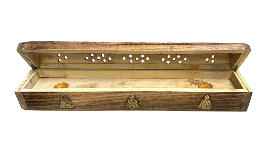 Porte Encens Coffret en Bois de Papri Bouddha 30cm x2 chez Arabesk|cz