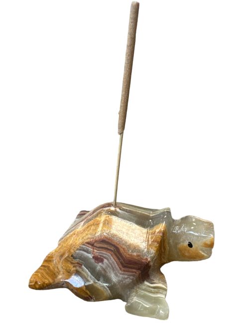 Porte encens Tortue pierre onyx 6cm chez Arabesk