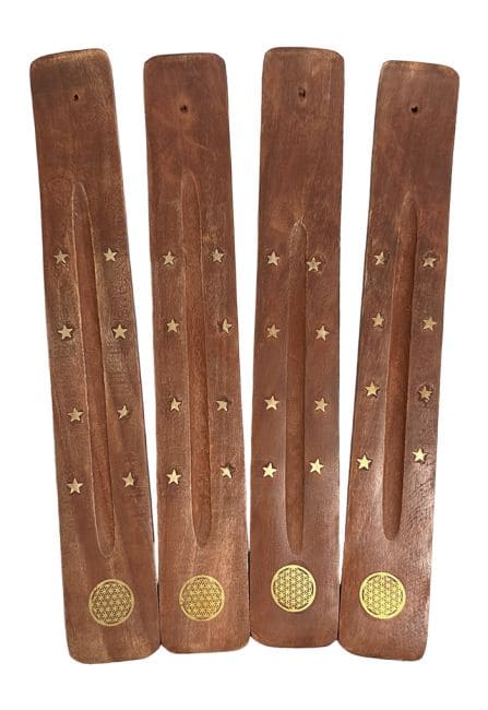 Porte encens bois ski Fleur de vie x10 chez Arabesk