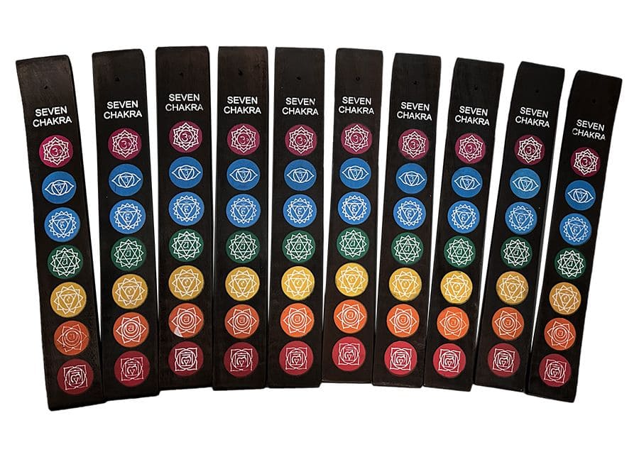 Porte encens bois ski 7 Chakras x10 chez Arabesk