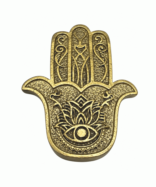 Měděný kadidelník Ruka Fatimy Hamsa z pryskyřice 11 cm chez Arabesk|cz