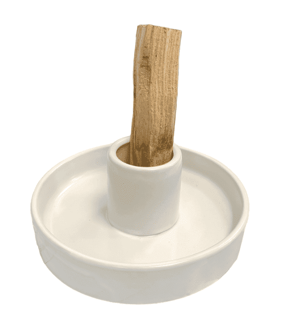 Porte Encens Céramique Blanc pour Palo Santo 10.50cm chez Arabesk