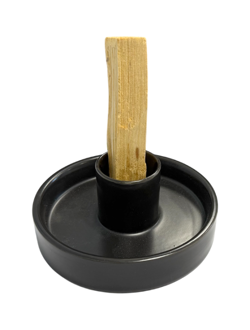 Porte Encens Céramique Noir pour Palo Santo 10.50cm chez Arabesk|cz