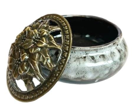 Porte Encens Céramique Marron et Gris 10cm chez Arabesk|cz