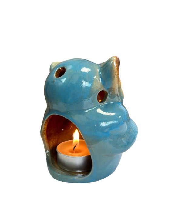 Bougeoir Hibou Bleu 10cm chez Arabesk|cz