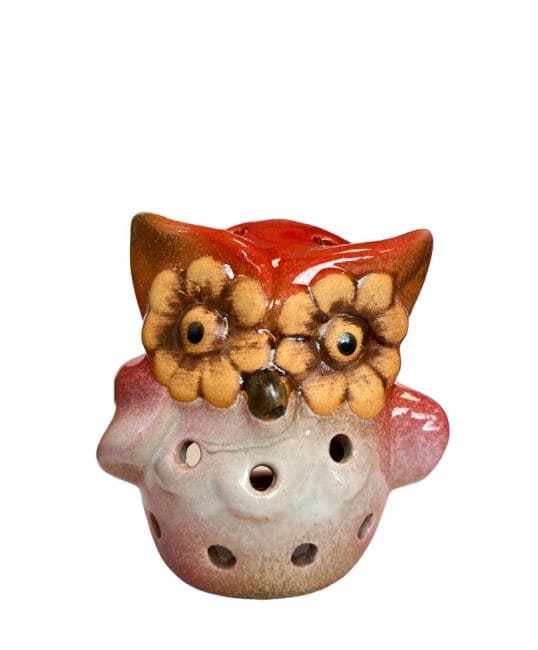 Bougeoir Hibou Rouge 10cm chez Arabesk